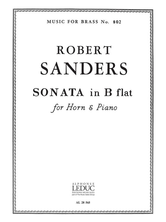 Horn Sonata de Sanders, Livre pour cor et Piano