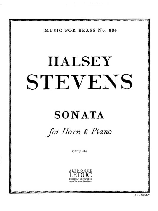 Horn Sonata de Halsey Stevens, Livre pour cor et Piano