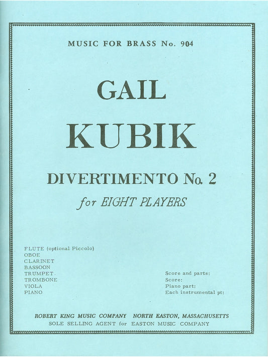 Gail Kubik : Divertimento n° 2 | Gail Kubik | Flûte