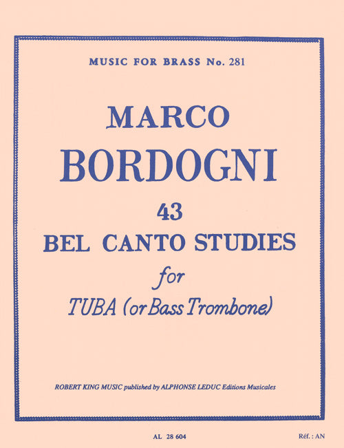 43 études Bel Canto (tuba/trombone basse) | Marco Bordogni