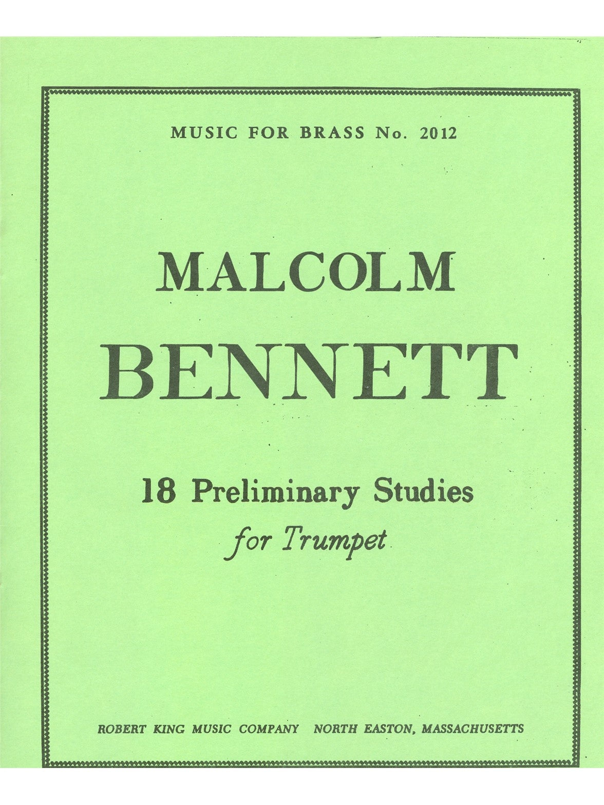 18 études préliminaires | Bennett | Trompette