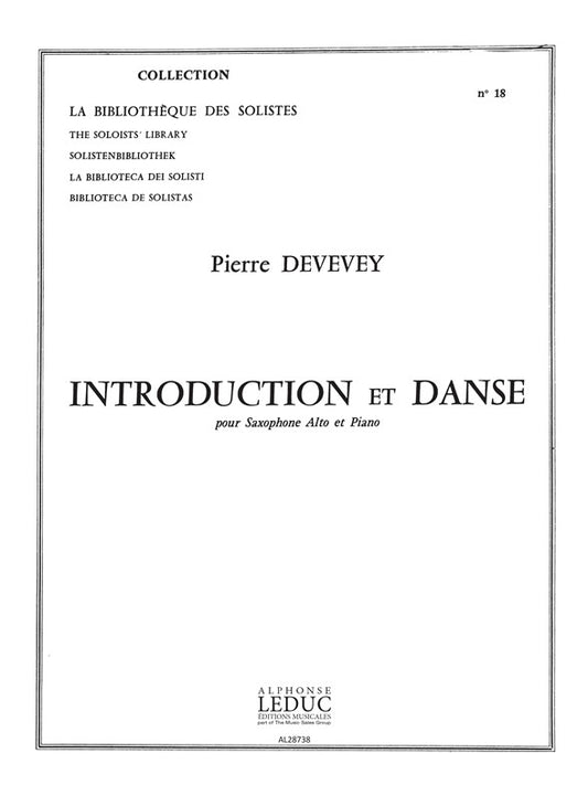 Introduction Et Danse de Devevey, Livre pour saxophone alto et Piano