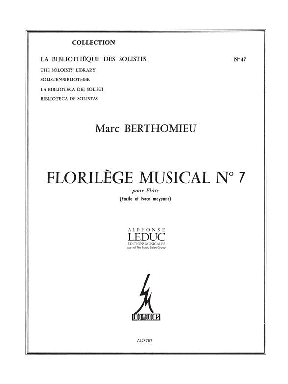 Berthomieu - Florilège musical n° 7 - flûte seule