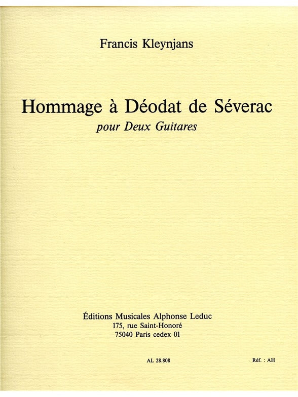 Hommage A Deodat De Severac | Francis Kleynjans | Guitare