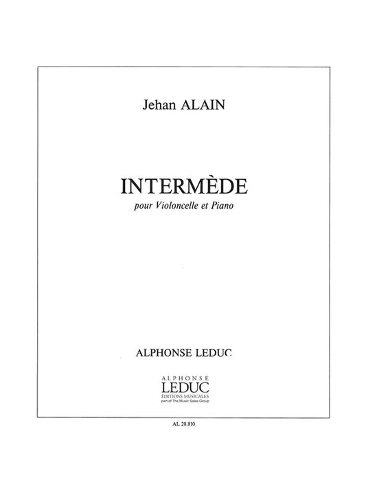 Intermede Cello & Piano Book de Jehan Alain, Livre pour violoncelle et Piano