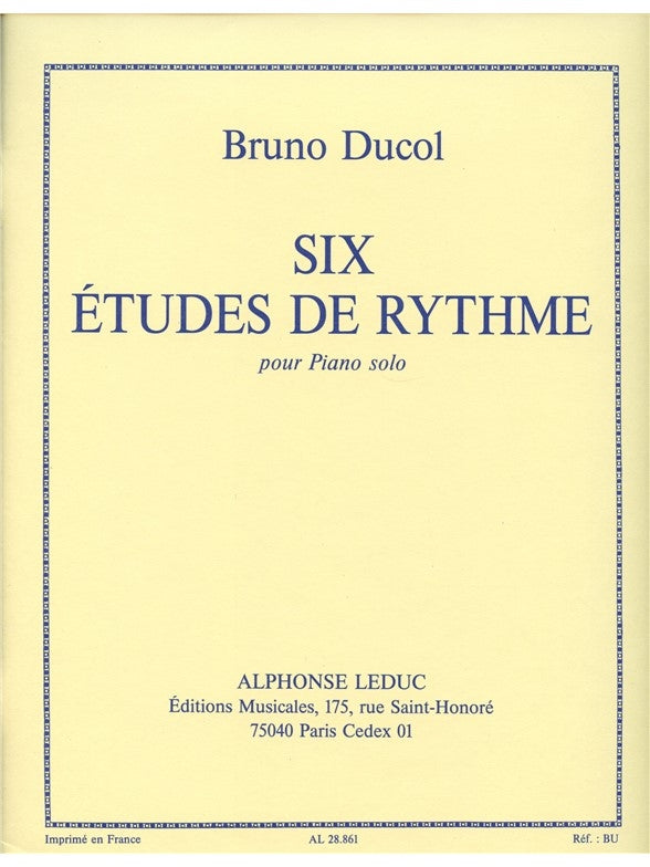 6 Études De Rythme | Ducol | Piano