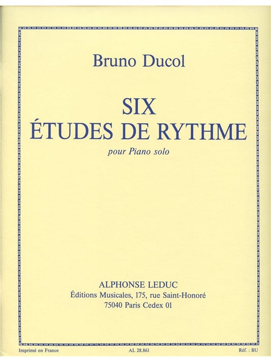 6 Études De Rythme | Ducol | Piano