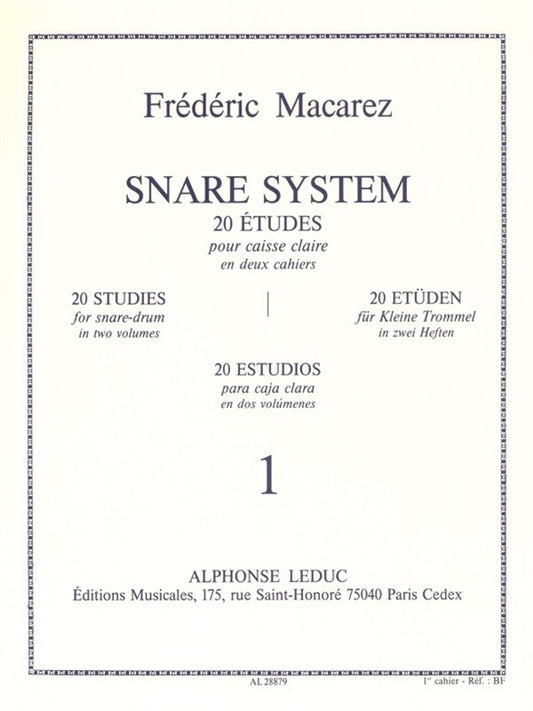 Snare System -20 Études | Frédéric Macarez | Caisse claire