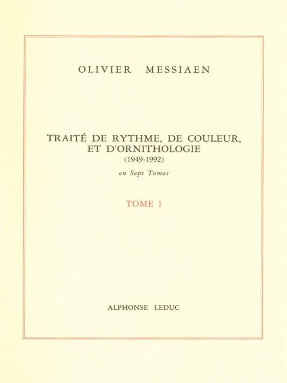 Traité de Rythme, de Couleur et d'Ornithologie | Olivier Messiaen | Livre | AL28892