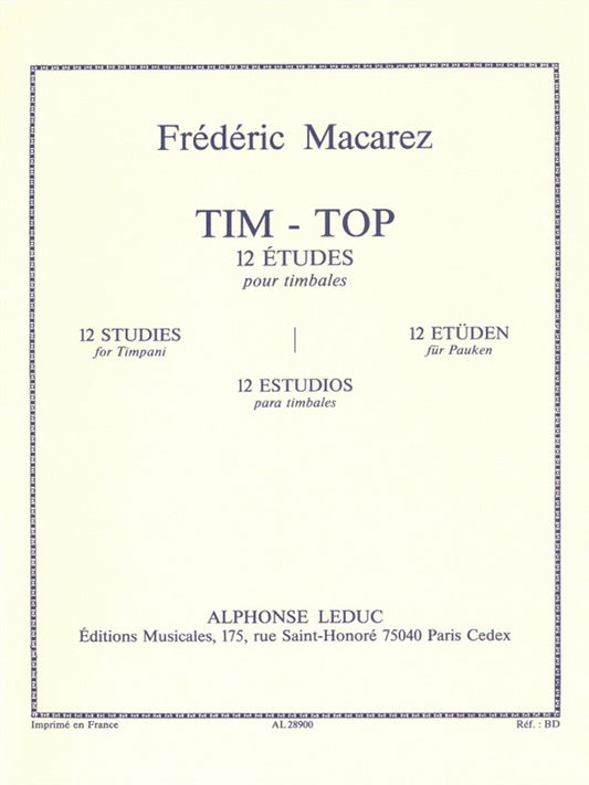 Tim-Top -12 Études | Frédéric Macarez | Timbales