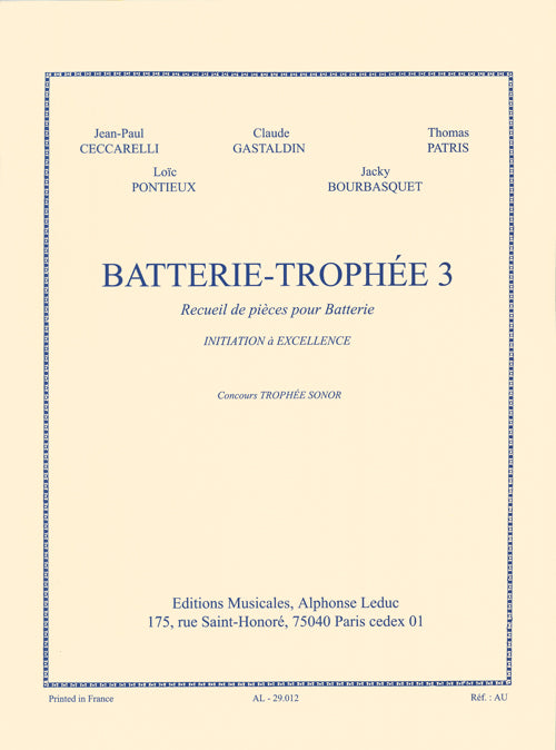 Batterie-Trophée 3, Initiation à Excellence | Percussions
