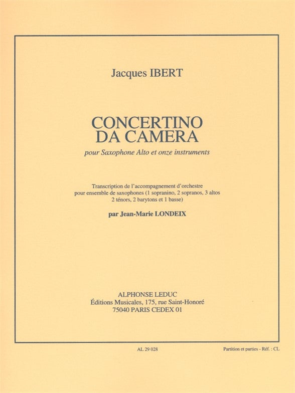 Concertino Da Camera | Jacques Ibert | Saxophone