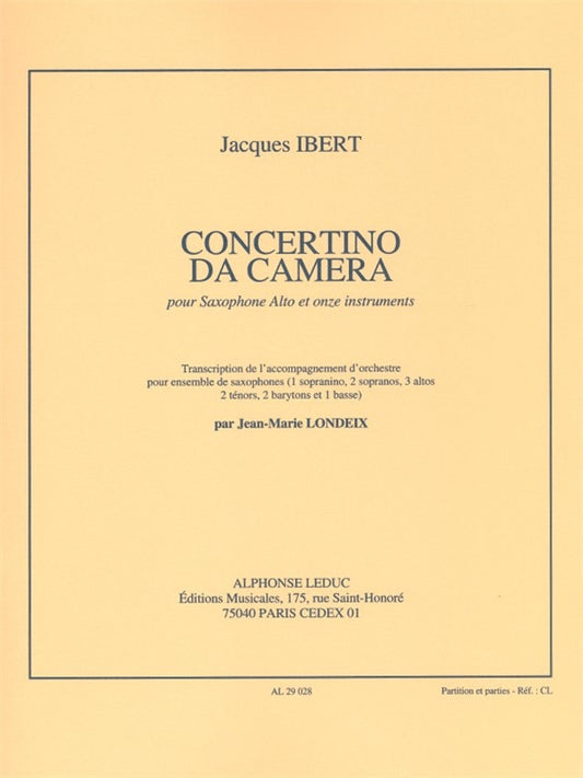 Concertino Da Camera | Jacques Ibert | Saxophone