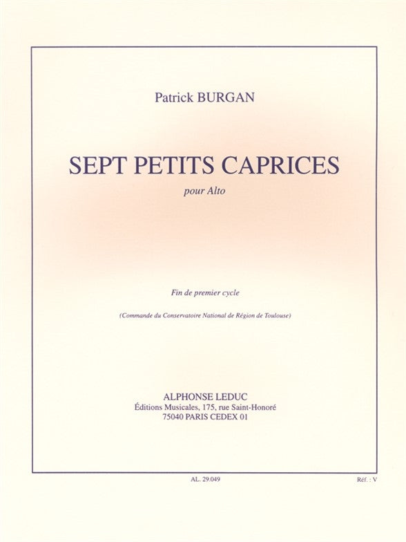 7 Petites Caprices | Patrick Burgan | Alto