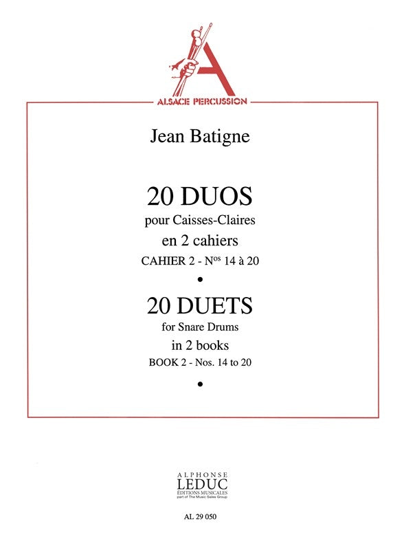 Jean Batigne: 20 Duos Vol.2: No.14 - No.20 | Caisse claire