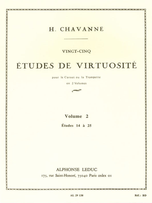 25 Études de Virtuosité Vol. 2-Études 14 a 25 | Henri Chavanne