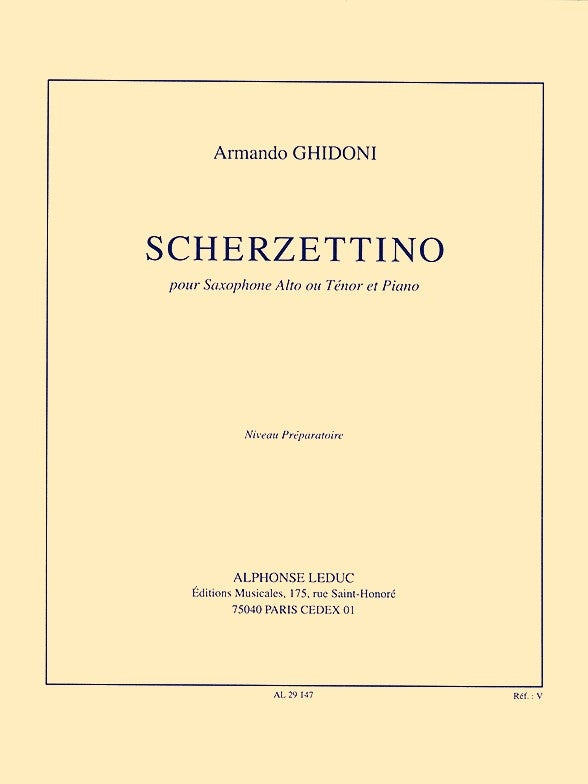 Scherzettino A | Ghidoni | Saxophone ténor
