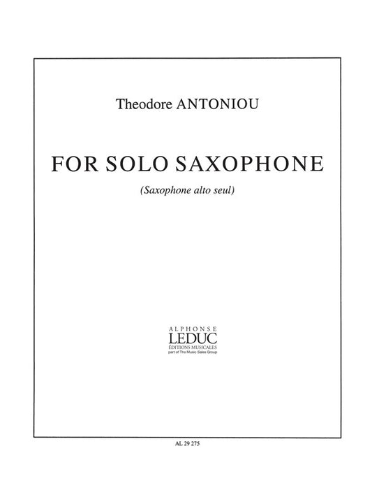 Pour saxophone seul | Antoniou