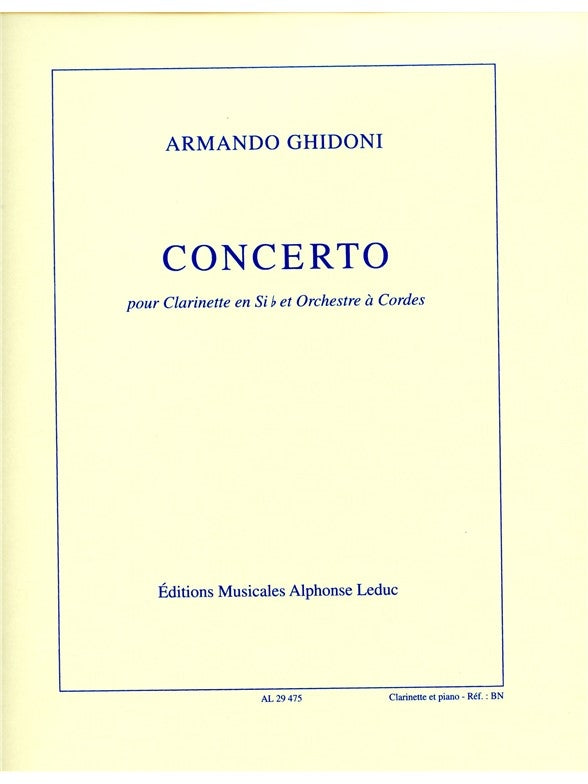 Concerto | Armando Ghidoni | Clarinette