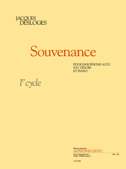 Souvenance | Desloges | Saxophone alto
