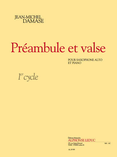 Préambule Et Valse | Jean-Michel Damase | Saxophone alto