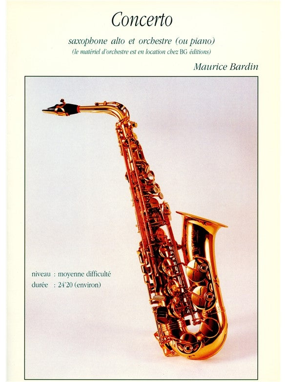 Concerto | Bardin | Saxophone alto