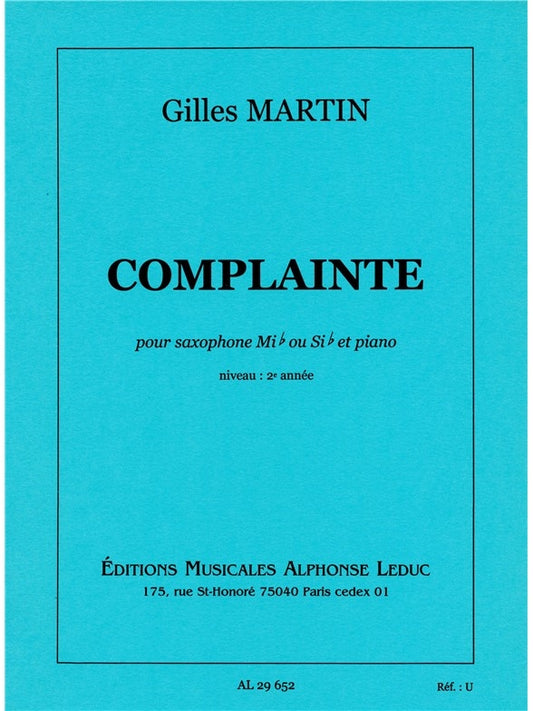 Complainte | Martin | Saxophone