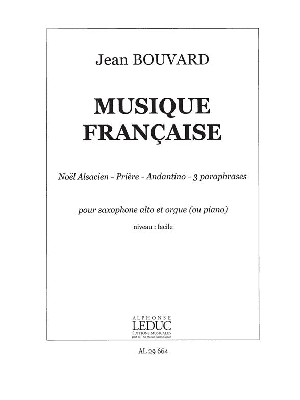 Musique Française Pour Saxo | Bouvard | Saxophone alto
