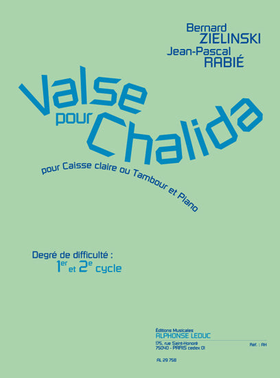 Valse pour chalida pour caisse claire et piano | Rabie
