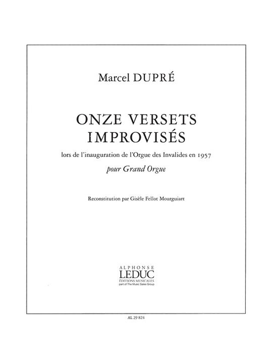11 Versets Improvises | Dupre | Orgue
