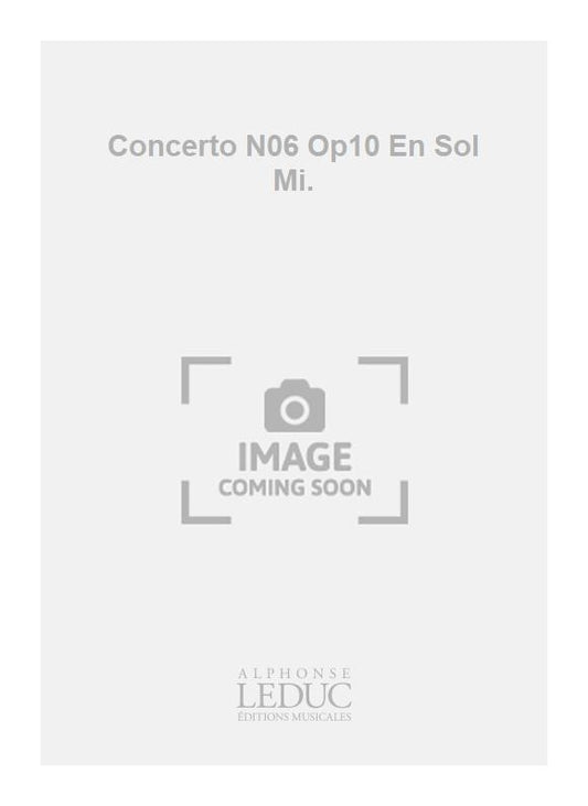 Concerto N06 Op10 En Sol Mi. | Leclair | Orchestre à cordes | Jeu de parties