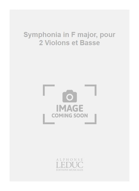 Symphonia en fa majeur, pour 2 violons et basse | Alessandro Stradella | Orchestre à cordes | Jeu de parties