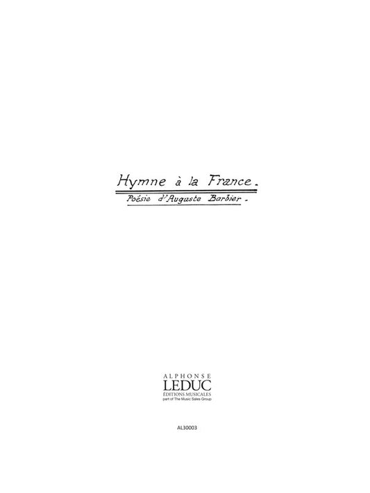Hymne à la France Op.20, No.2 de Hector Berlioz, Livre pour vocal Solo and SATTB