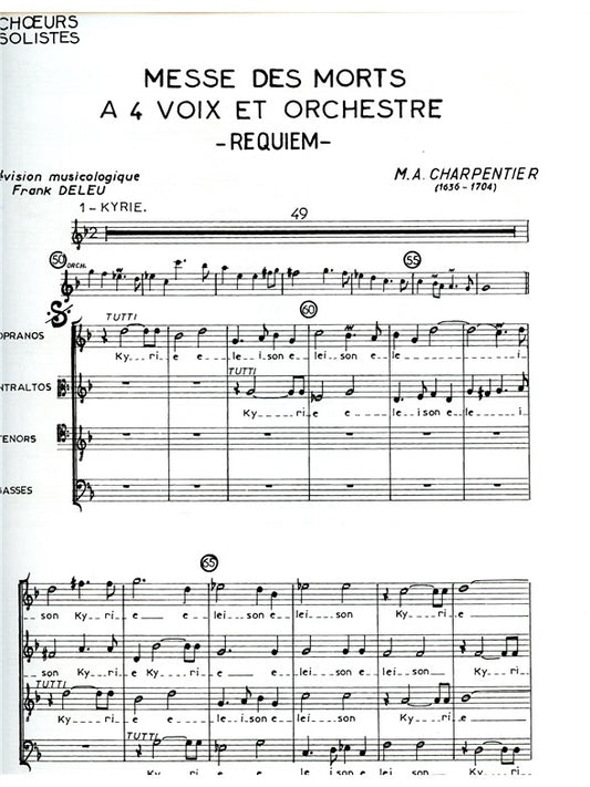 Messe Des Morts En Sol Mineur | Marc-Antoine Charpentier | Voix | Livre | AL30078
