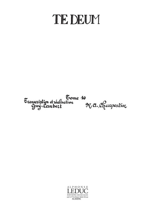 Te Deum | Marc-Antoine Charpentier | Voix | Livre | AL30096