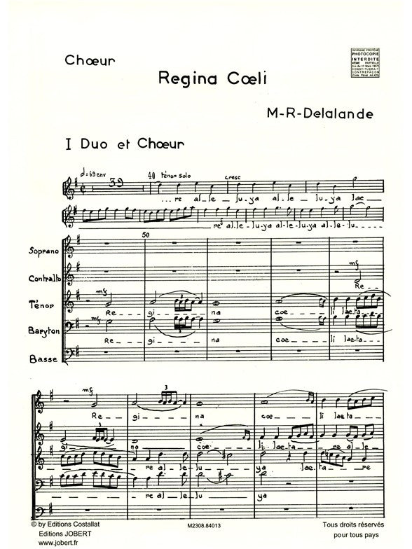 Regina Coeli | Michel-Richard Delalande | Voix