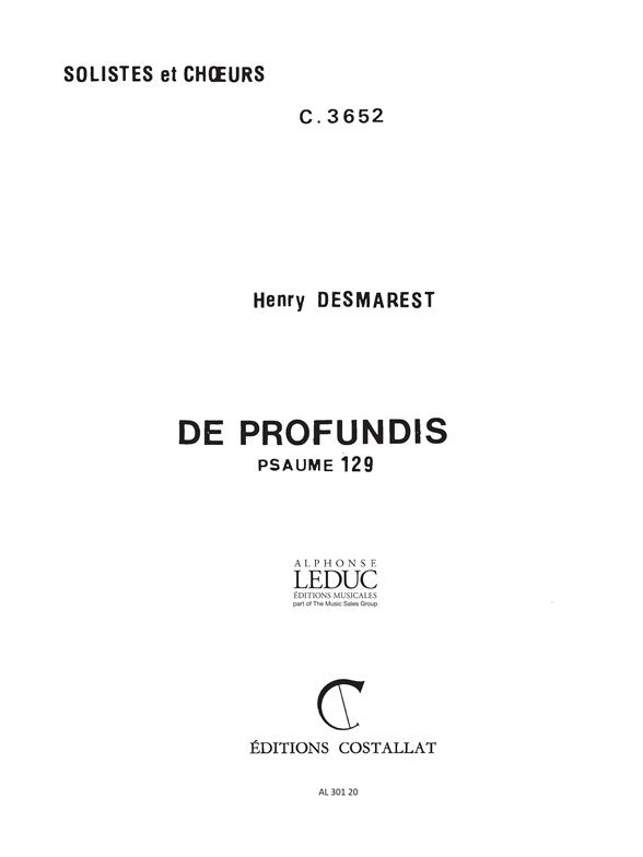 Henri Desmarets: de Profundis | Henri Desmarets | Chœur