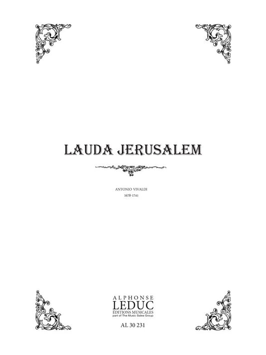 Lauda Jerusalem | Antonio Vivaldi | Voix | Livre | AL30231
