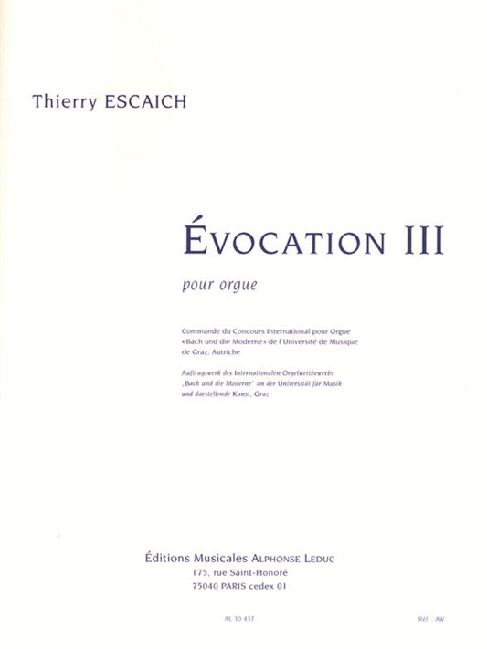 Evocation III (on 'Nun komm, der Heiden Heiland') de Thierry, Livre pour orgue