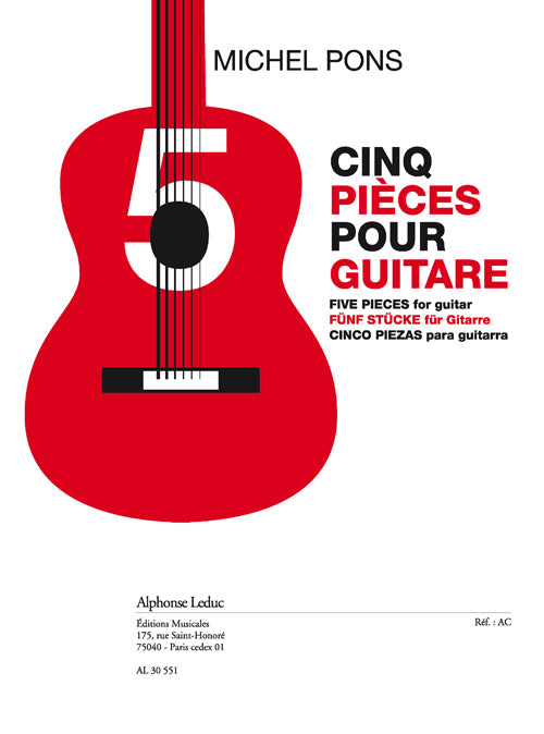 Cinq pièces (11'30'') pour guitare | Pons
