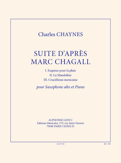 Suite D'Apres Marc Chagall | Charles Chaynes | Saxophone