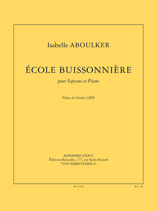 École buissonnière pour soprano et piano de Isabelle Aboulker, Livre pour voix et Piano