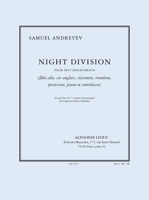 Andreyev: Night division pour 7 instruments | Flûte