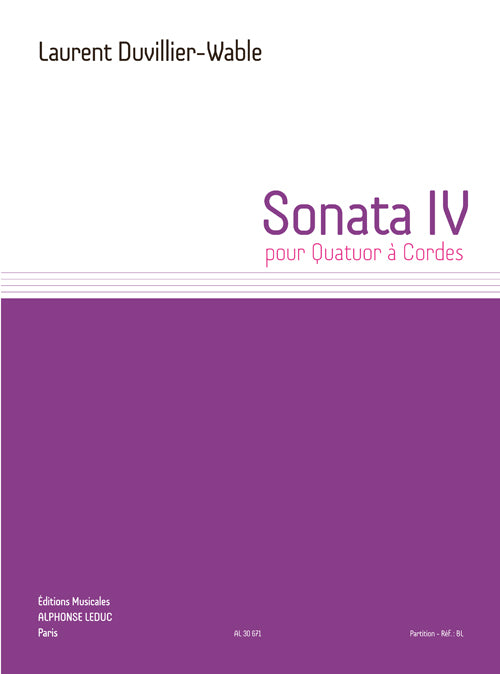Sonater IV | Laurent Duvillier-Wable | Quatuor à cordes | Partition