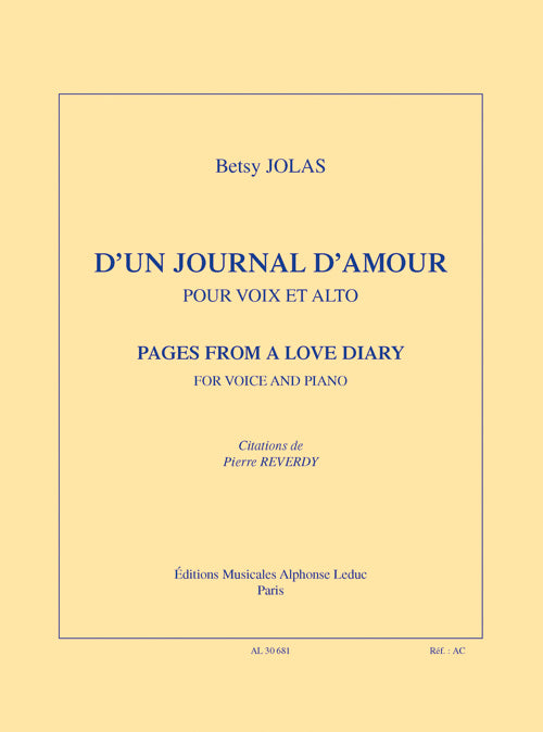 D'un Journal d'amour | Betsy Jolas | Voix