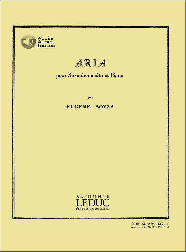 Aria | Eugène Bozza | Saxophone alto | Livre + audio en ligne