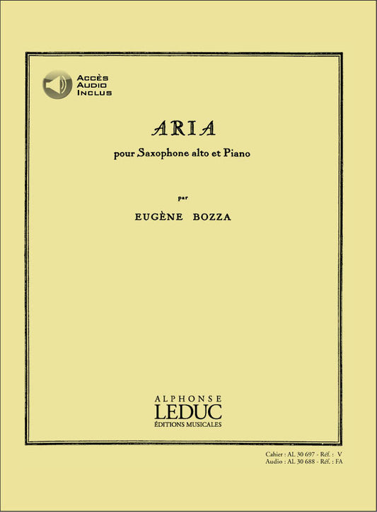 Aria | Eugène Bozza | Saxophone alto | Livre + audio en ligne