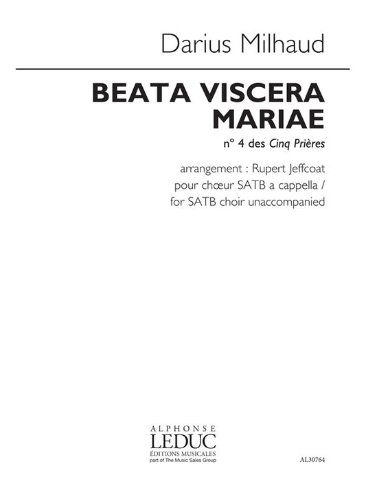 Beata Viscera Mariae | Darius Milhaud | Chœur