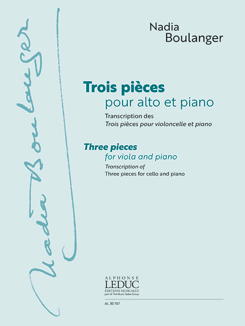 3 Pièces Pour Alto Et Piano | Nadia Boulanger
