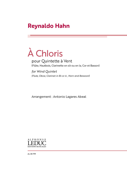 A Chloris | Reynaldo Hahn | Quintette à vent
